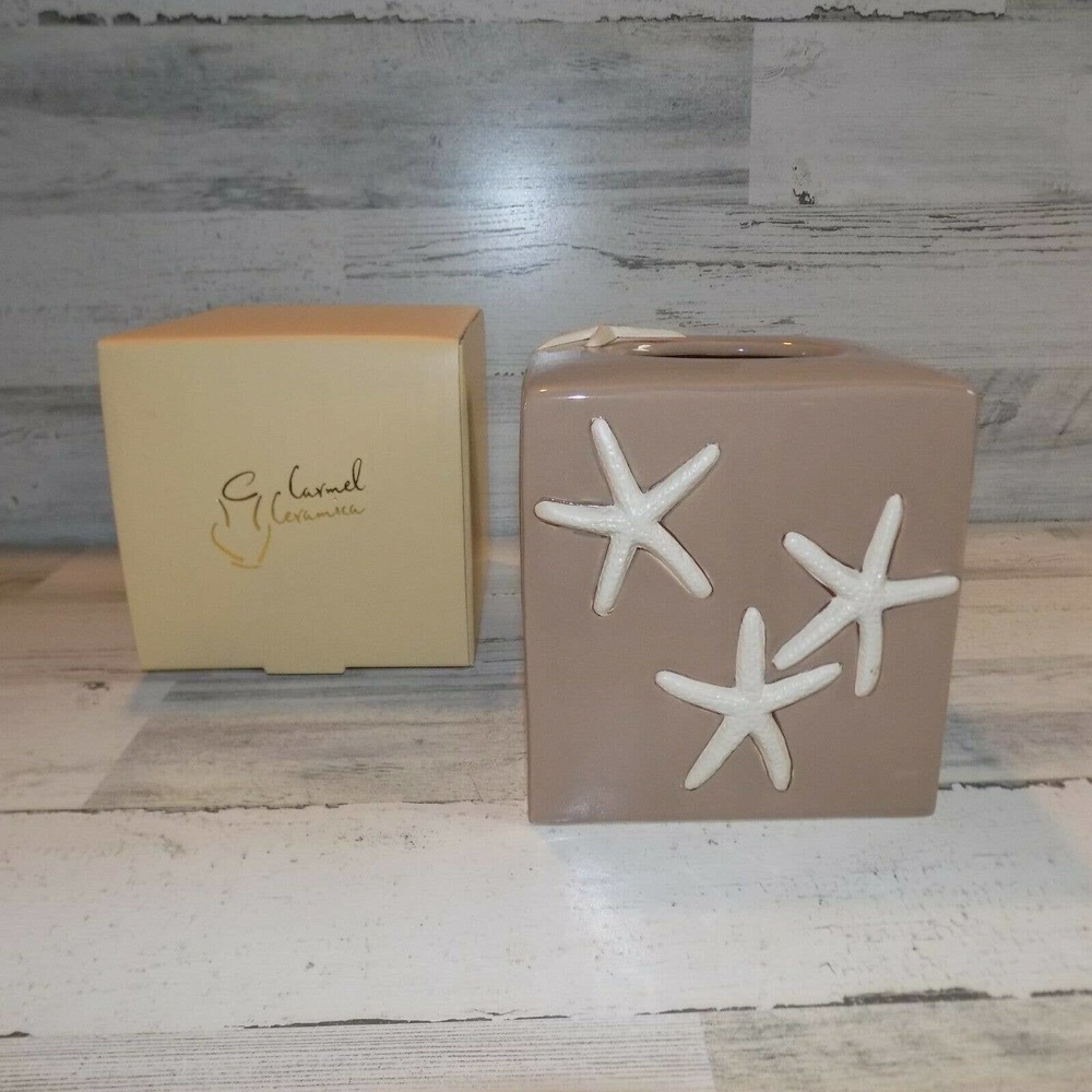 Carmel Ceramica Brown Starfish Tissue Box Cover